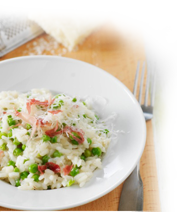 Risotto petits pois & jambon